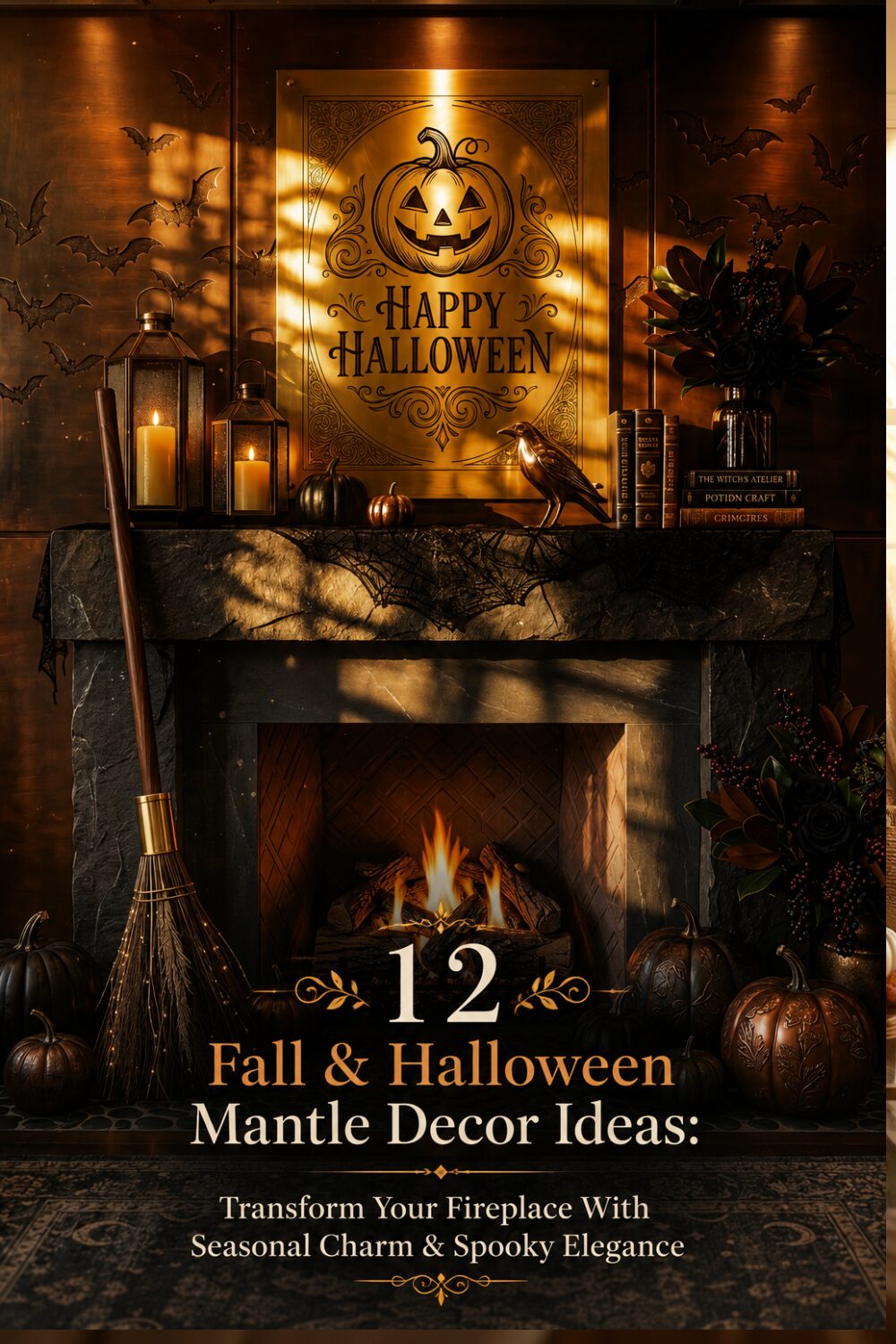 12 coz Fall & Halloween Mantle Decor Ideas
